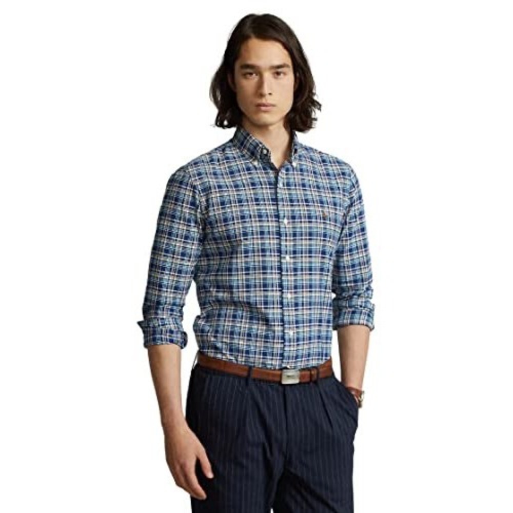 Polo Ralph Lauren Classic‎ Fit Plaid Button Down Shirt Blue XXL